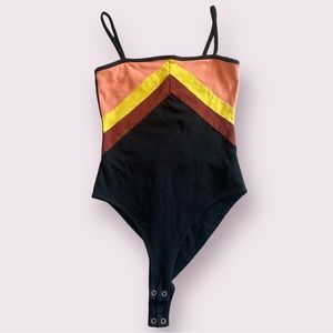 Retro style striped bodysuit